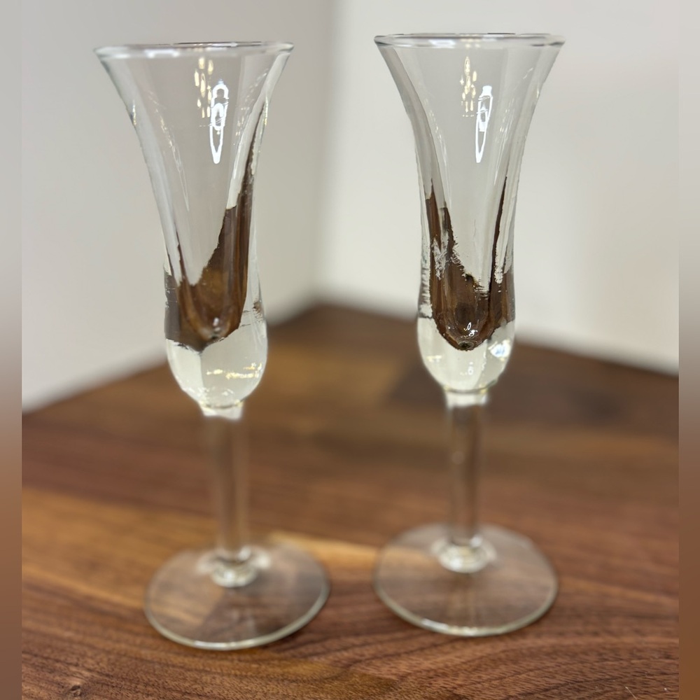 Vintage Tulip stemmed shot glasses